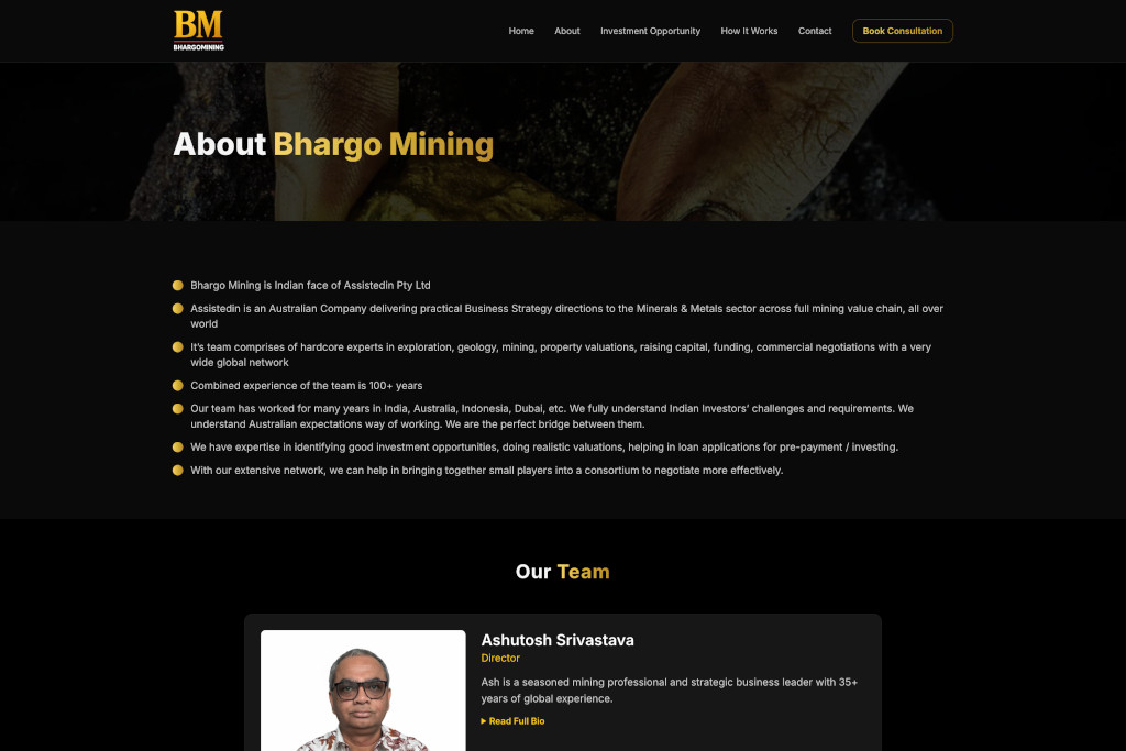 Bhargo Mining about section