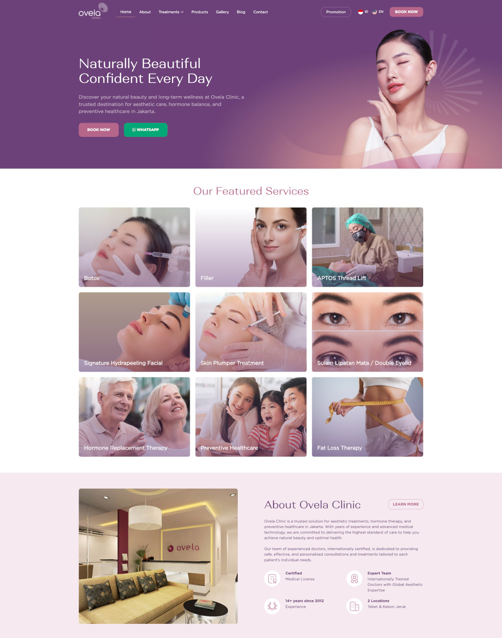 Ovela Clinic website preview